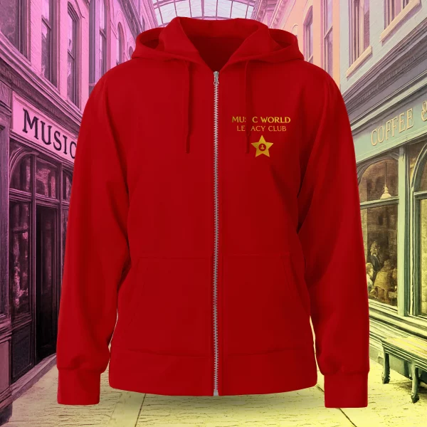 Legacy Zipper Hoodie – Red Edition - Image 3
