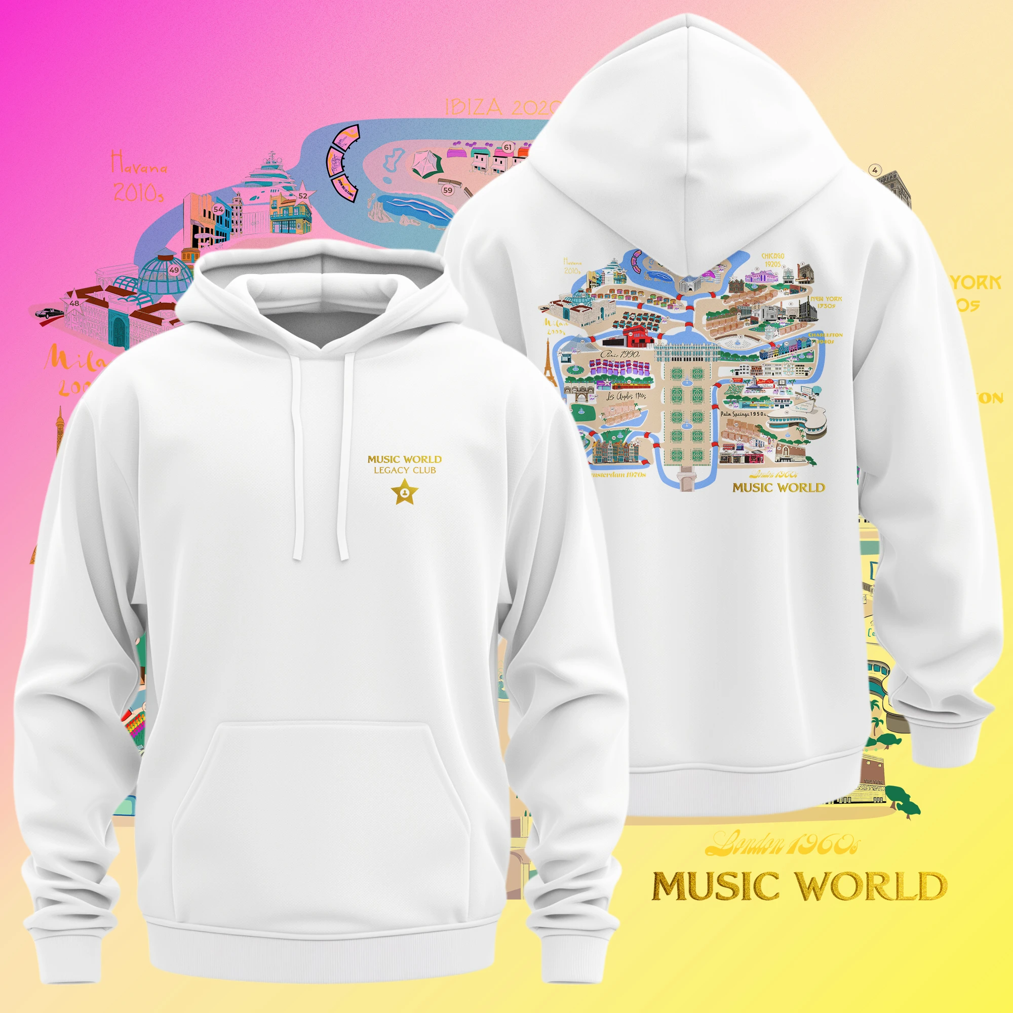 Music World Legacy Hoodie – White Edition